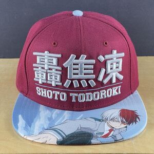 SHOTO TODOROKI MY HERO ACADEMIA FLAT BILL SNAPBACK HAT RED